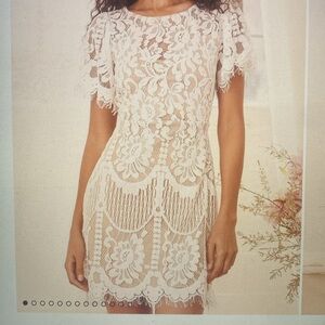 Lulu’s white lace short sleeve dress size S never worn with tags